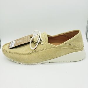 OluKai Ka'a Driver Italian Suede Leather Slip On Shoe Golden Sand